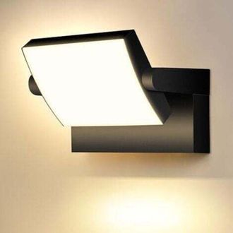 OEM Aplique De Pared Led Negro Para Exteriores Con Panel Ajustable A 350&deg;, Luz Blanca C&aacute;lida De 3000k Y Protecci&oacute;n Ip65 Contra El Agua