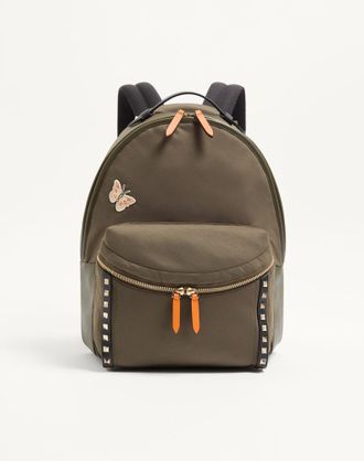 Valentino Garavani Zaino Rockstud In Tessuto Tecnico Uomo VERDE MILITARE UNI