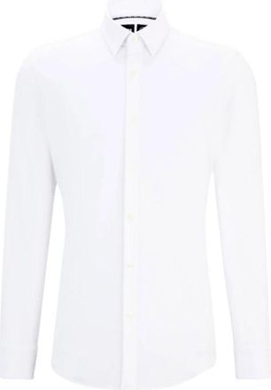 HUGO BOSS Slim-fit Performance Stretch Jersey Shirt - Heren - Zakelijke Overhemden - Wit - 5XL - Overhemden