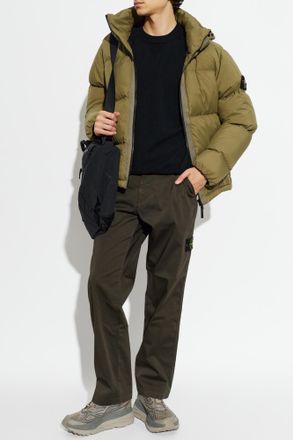 Stone Island Quilted Jacket With Hood, Mens, Green