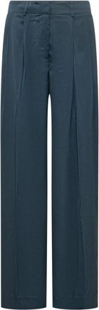 Michael Kors Drapey Satin Wide Leg Pants - Dames - Wijde Broeken - Blauw - 2XS - Polyester - Broeken