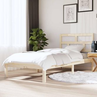 vidaXL Estructura De Cama Individual De Madera Maciza 90x190 Cm Vidaxl