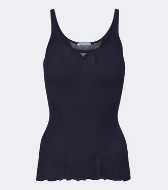 Prada Top in seta a coste