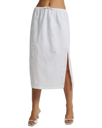 Onia Linen-Blend Midi Skirt