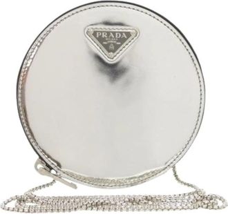 Prada Pre-owned Cross Body Bags, female, Gray, Size: ONE SIZE Pre-owned Patent Leather Crossbody Bag