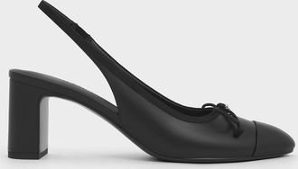 Charles & Keith Bow Cap-Toe Slingback Pumps