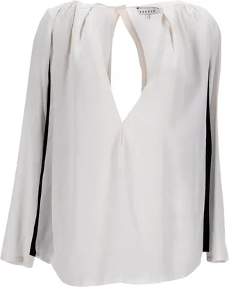 Sandro Sandro V-halsblouse van grijze zijde