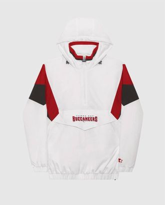 Starter Mens Tampa Bay Buccaneers The Breakaway Nylon Half-Zip Jacket In White