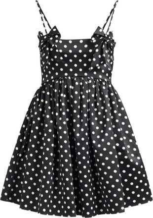 Ganni Polka-Dot Satin Mini Jurk - Dames - Korte kleedjes - Veelkleurig - M - Polyester - Kleedjes