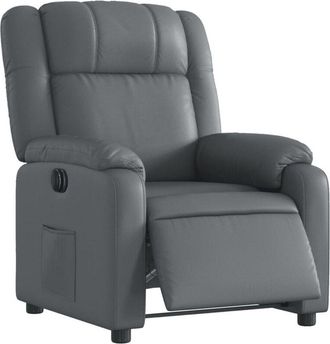 vidaXL Sill&oacute;n Reclinable El&eacute;ctrico De Cuero Sint&eacute;tico Gris Vidaxl