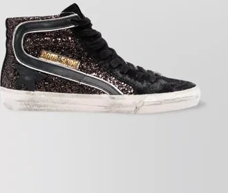 Golden Goose leather glitter high-top sneakers