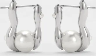 Charles & Keith Corrine Pearl Sculptural Drop Earrings