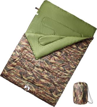 vidaXL Vidaxl - Saco De Dormir Doble Y Almohadas Camping Adultos 3-4 Estaciones