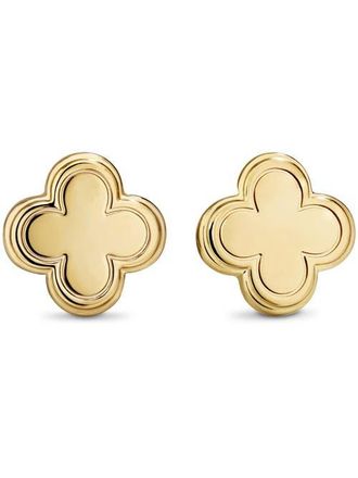 Devata Clover Stud Earrings in Gold Plated Sterling Silver in Yellow Gold at Nordstrom