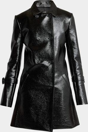 Courr&egrave;ges Double-Breasted Vinyl Coat