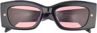 Alexander McQueen 51mm Modified Cat Eye Sunglasses in Black Black Red at Nordstrom Rack