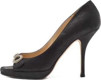 Jimmy Choo London Pumps a punta aperta con decorazione 110mm - Nero