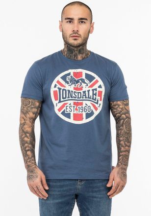 Lonsdale T-Shirt LONSDALE LUNKLET, Herren, Gr. XL, bunt (navy, ecru, rot), Jersey, Obermaterial: 100% Baumwolle, bedruckt, Rundhals, eingesetzt abgesteppt, Shi