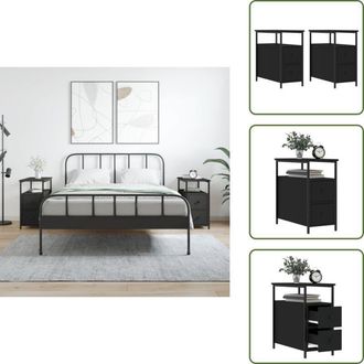 vidaXL The Living Store Comodini 2 pz Neri 30x60x60 cm in Legno Multistrato - Comodino nero