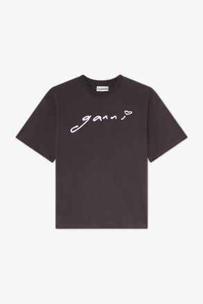 Ganni Mixed T-shirt in Grey - Size XS Organic Cotton