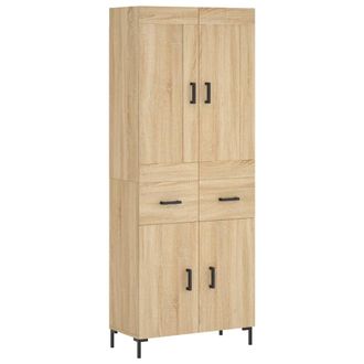 vidaXL Vidaxl - Aparador Alto Madera Contrachapada Color Roble 69,5x34x180 Cm
