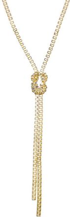 Adornia Adornia Plated 30In Knotted Box Chain Lariat Necklace