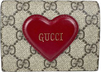 Gucci Brown Dark Red Gg Supreme Long Wallet (Bi-Fold) (Pre-Owned)