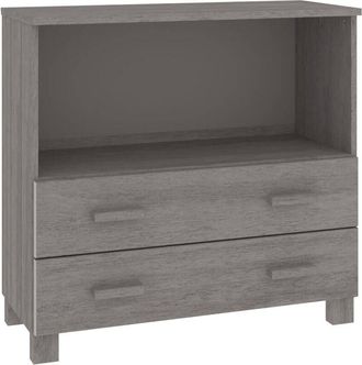 vidaXL Vidaxl - Aparador hamar madera maciza de pino gris claro 85x35x80 cm