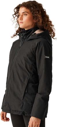 Regatta Womens Reeah Insulated Waterproof Jacket - Black/Warm Taupe - 14