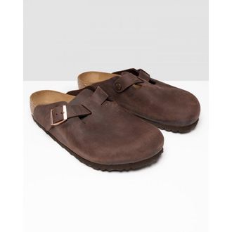 Birkenstock Heren Birkenstock Boston lederen sandalen in bruin