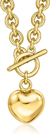 Ross-Simons Italian 14kt Yellow Gold-Plated Heart Toggle Necklace