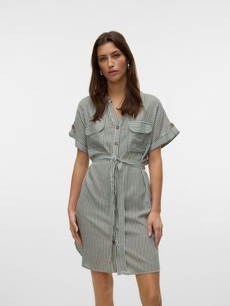 Vero Moda Korte jurk met overhemdkraag en riem