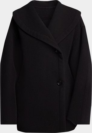 The Row Temur Double-Breasted Wool Shawl-Collar Coat