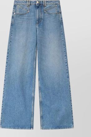 Isabel Marant denim wide leg jeans nylon silk blend