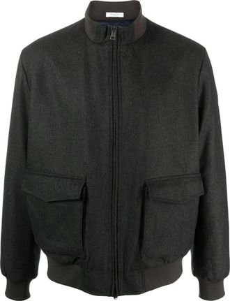 Boglioli virgin wool bomber jacket - men - Virgin Wool - 48 - Green