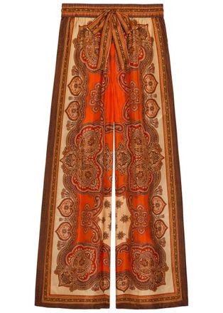 Zimmermann Mohan Wide-leg Silk Trousers - Orange - 00 (UK 6 / XS)