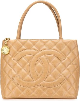 Chanel Borsa tote Medallion in pelle Caviar 1997-1999 - Marrone