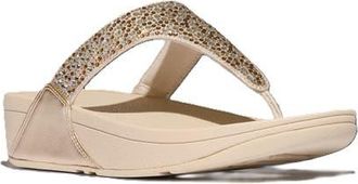 FitFlop Lulu Crystal Mix Metallic Sandals in Platino at Nordstrom, Size 11