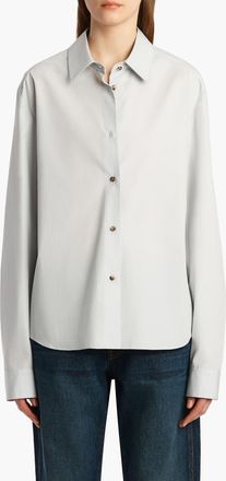 Khaite Argo Cotton Poplin Button-Up Shirt in Ice Blue at Nordstrom, Size X-Small