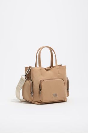 Bimba & Lola Mini Nylon Pocket Bag in Camel at Nordstrom