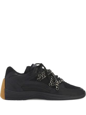 Giuseppe Zanotti Gz-trail chain-detail lace-up sneakers - men - Calf Leather/Fabric/Polyamide/Calf Leather/Rubber - 45.5 - Black