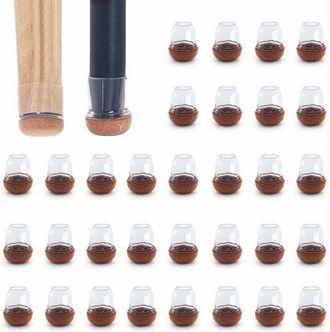 OEM Confezione Da 32 Tappi Protettivi Per Gambe Di Sedie, Realizzati In Silicone Trasparente Spesso, Adatti A Gambe Di Sedie Con Un Diametro Da 14 Mm A 19
