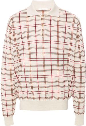 The Row Balthus polo shirt - men - Alpaca Wool/Wool/Mohair/Silk/Polyamide/Buffalo Horn - M - Neutrals