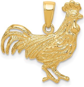 Diamond2Deal 10k Yellow Gold Rooster Pendant