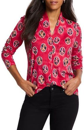 Nic+Zoe Starburst Long Sleeve Top in Red Multi at Nordstrom Rack, Size Xx-Large