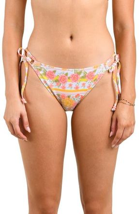 Citrus Good Day Side Tie Hipster Bikini Bottoms in White Multi at Nordstrom, Size X-Small