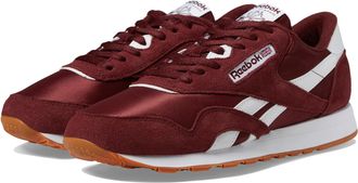 Reebok Mens Classic Nylon Sneaker, Rich Maroon Rich Maroon White, 6.5 UK