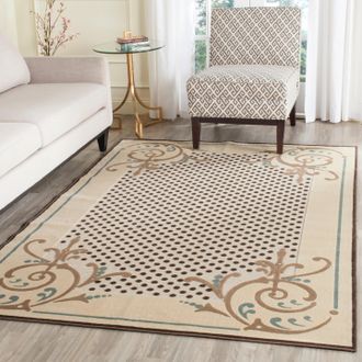 Safavieh Martha Stewart Machine Made Area Rug, Creme Traditional Style Easy Care