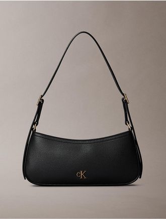 Calvin Klein Womens Minimal Monogram Small Shoulder Bag - Black