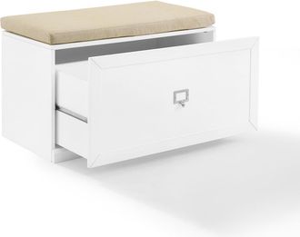 Crosley Furniture Harper Entryway Bench White/Tan